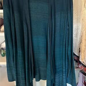 Chico's Deep Teal Knit Open Lightweight Cardigan Sz 2 or L
